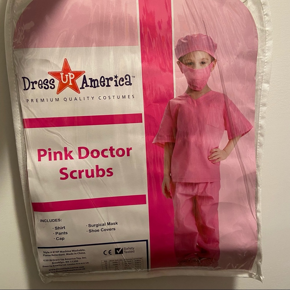 pink doctor scrubs halloween costume size small 4-6